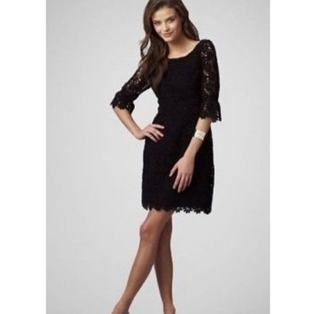 Lilly Pulitzer Black Lace Shayna Dress Size 6